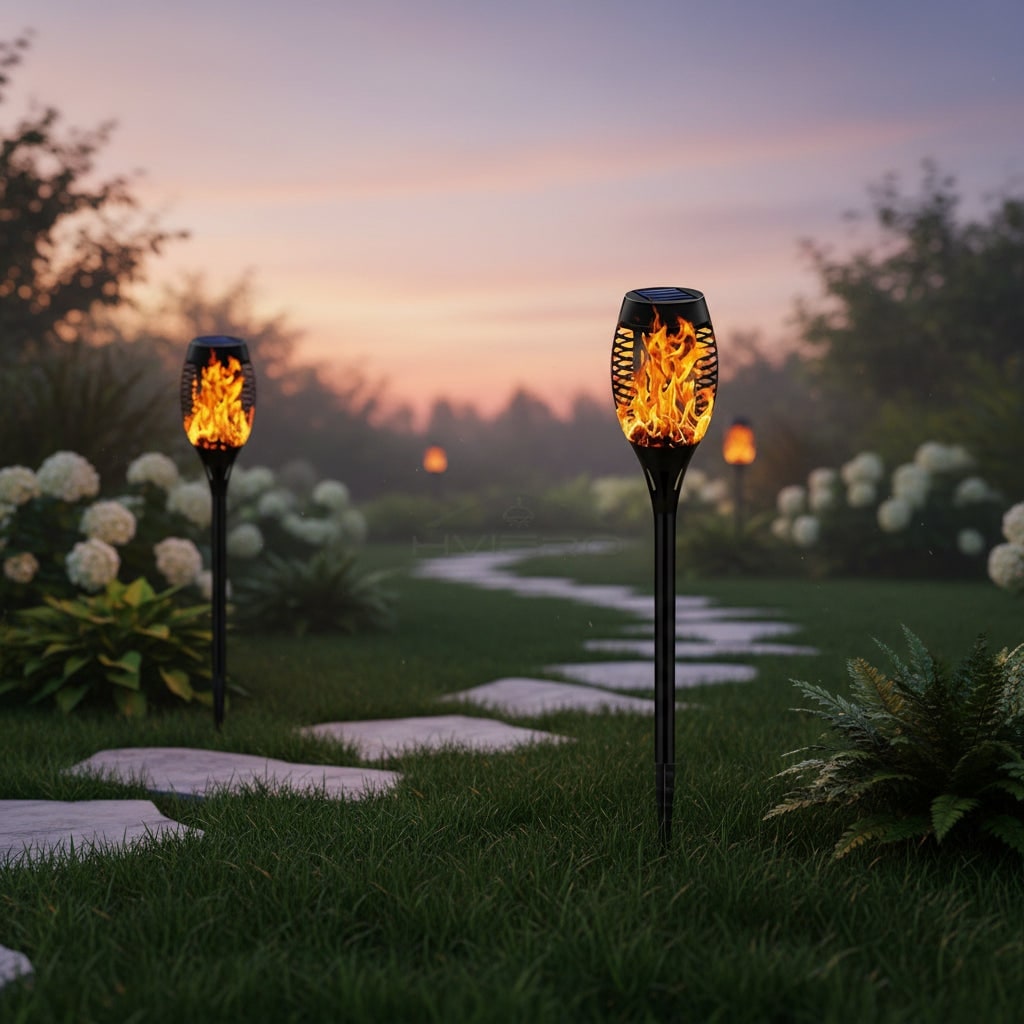 Enchanted Solar Flame Lights for Outdoor Decor and Pathways