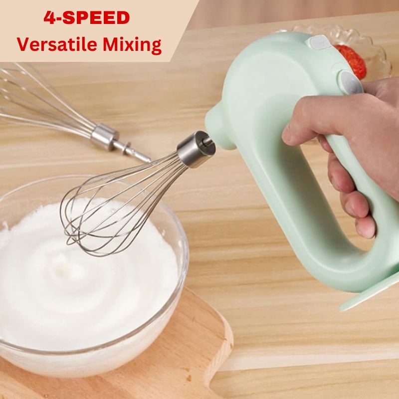 Compact 4-Speed Cordless Hand Mixer for Easy Mixing