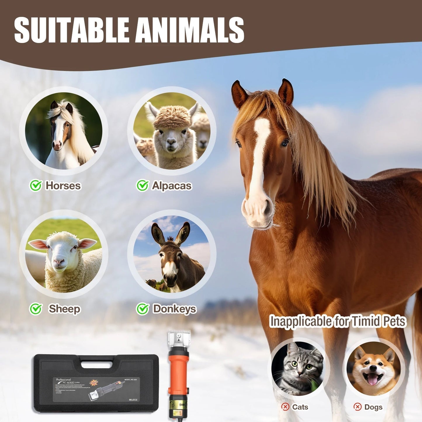 Horse Grooming Tool for Trimming and Shaping Mane and Tail