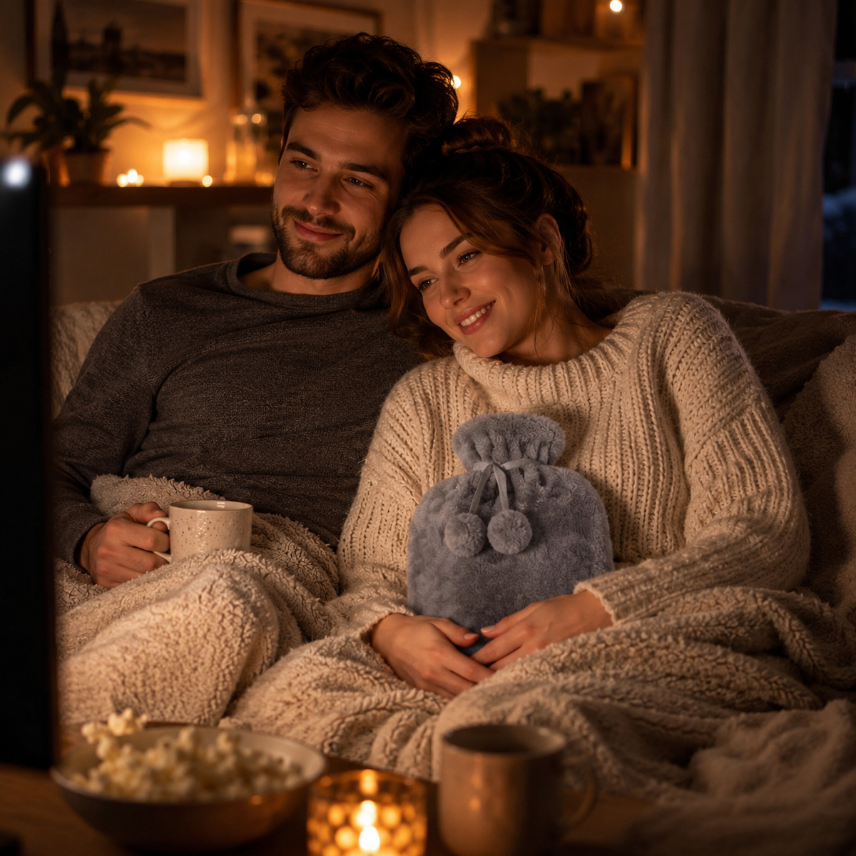 Plush-Covered Hot Water Bottle for Ultimate Comfort