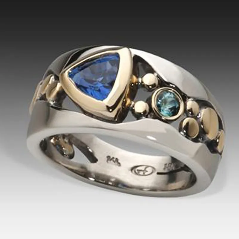 Vintage Silver Band Featuring Bright Blue Stone