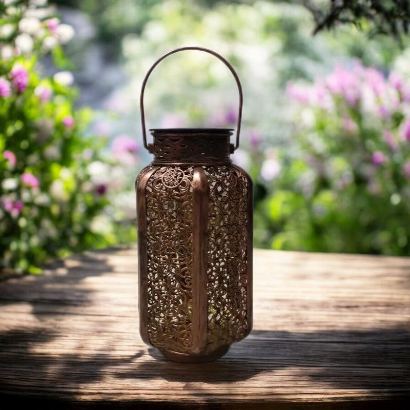 Retro Solar LED Hanging Lantern for Outdoor Use