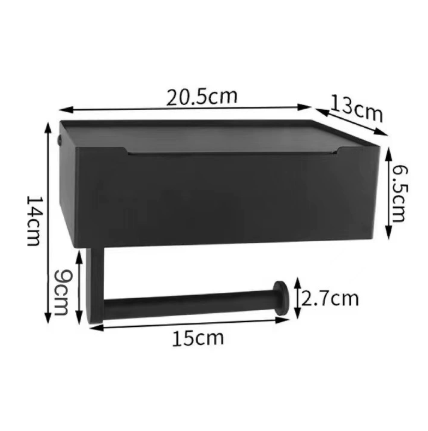 Sleek Stainless Steel Toilet Paper Holder with Storage Shelf