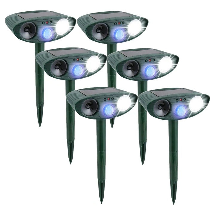 Solar-Powered Ultrasonic Animal Deterrent for Gardens