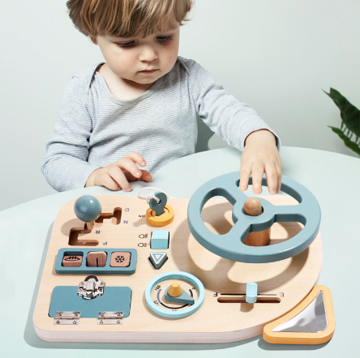Wooden Activity Board with Steering Wheel – Fun Learning Tool