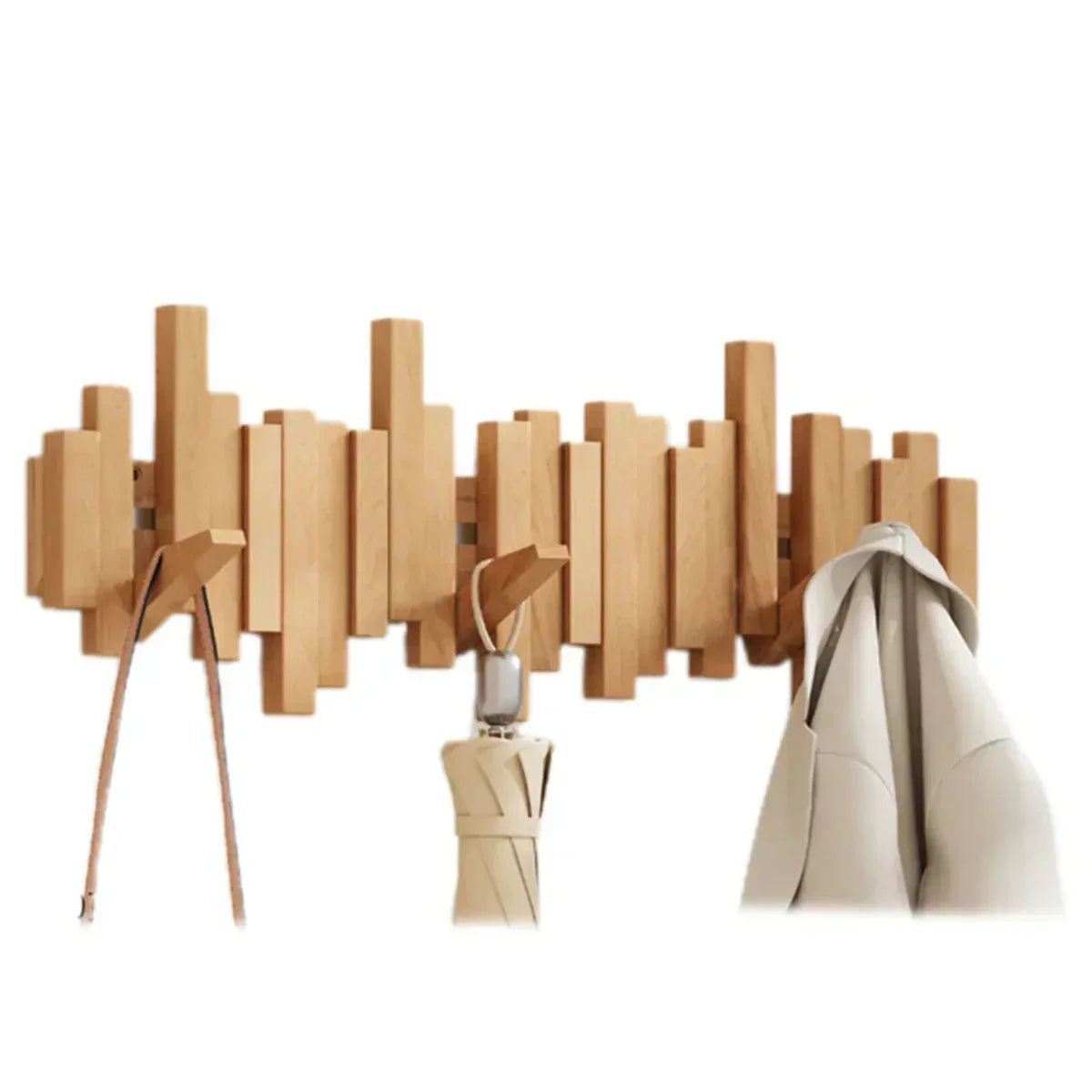 Wooden Piano Wall Coat Rack – Stylish and Functional Entryway Organizer