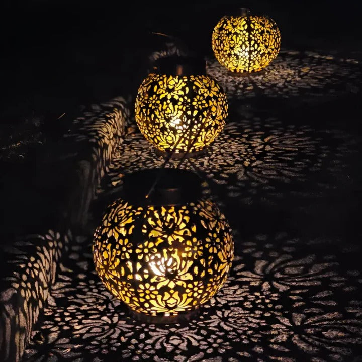 Weather-Resistant Solar-Powered LED Hanging Light