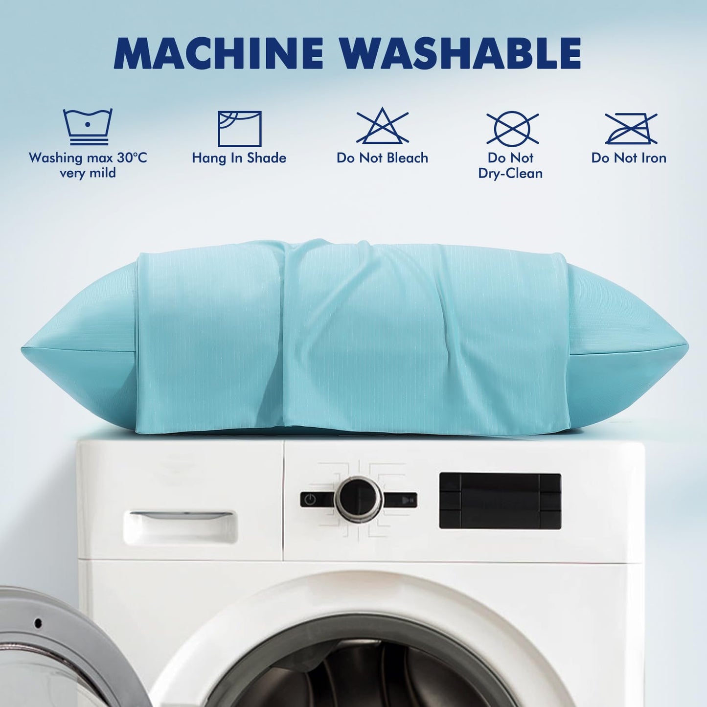 Dual-Sided Cooling Pillowcase - Breathable & Lightweight for Hot Sleepers, Blue