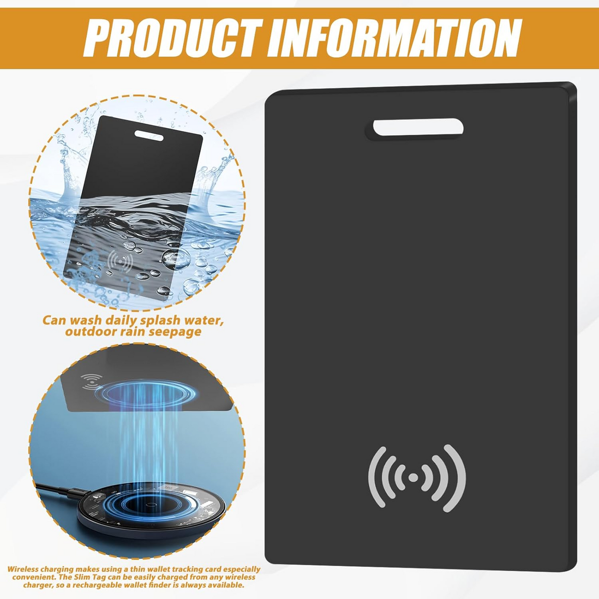 Rechargeable Tracking Card for Portfolio, Works with Apple Find My