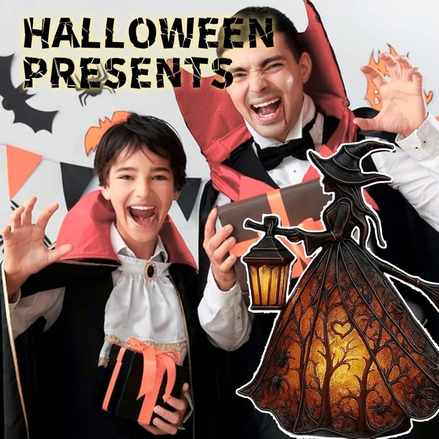 LED Decorative Lamp for Indoors – Mystical Halloween Witch Design