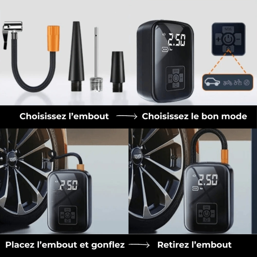Wireless Air Pump – Rechargeable and Portable Compressor