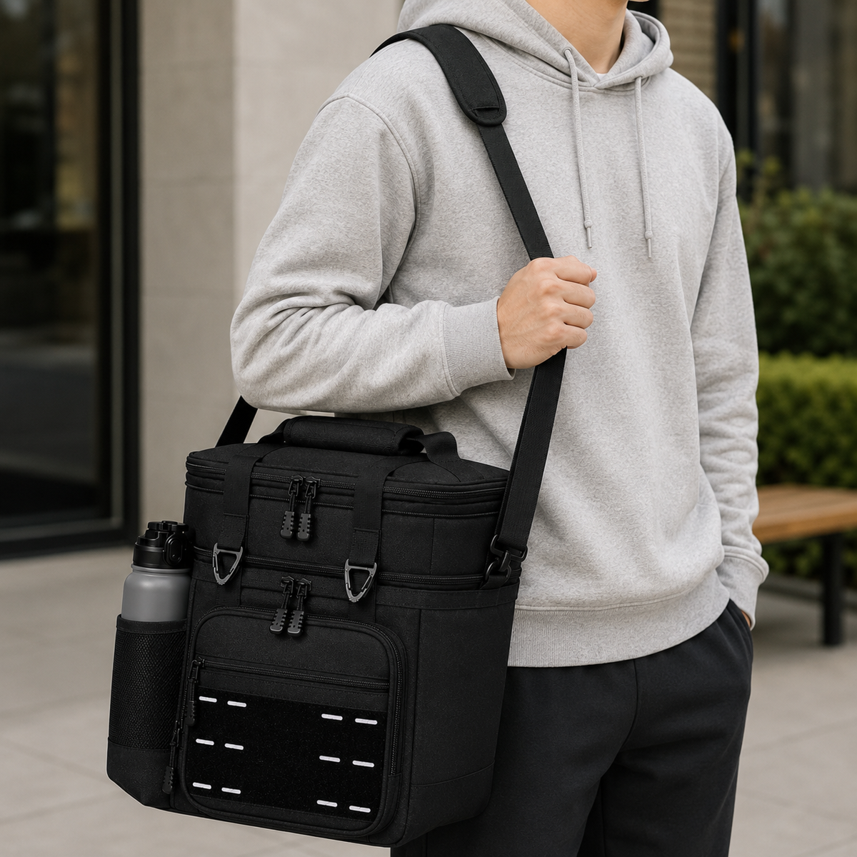 ChillGuard Insulated Lunch Carrier with Tactical Strap & Pockets