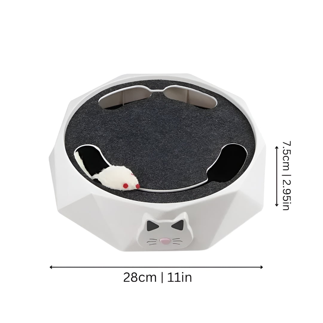 Dynamic Cat Play Station with Moving Mouse and Scratching Pad
