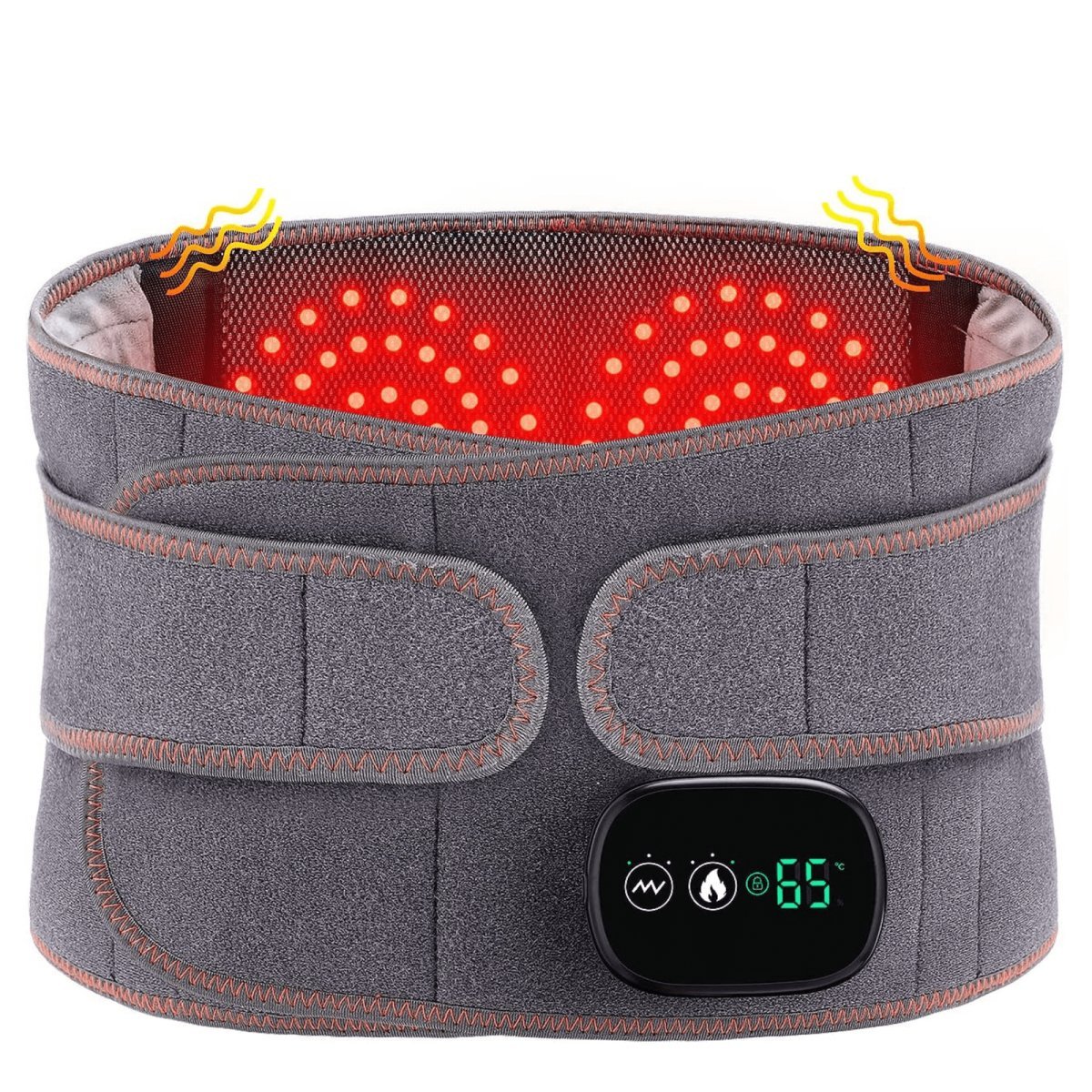 Warming Adjustable Lumbar Support Belt with Massage – Wireless Heating