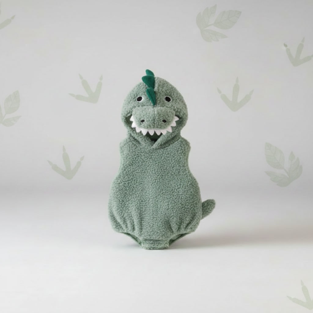 Adorable Toddler Dino Costume with Spikes and Tail for Halloween