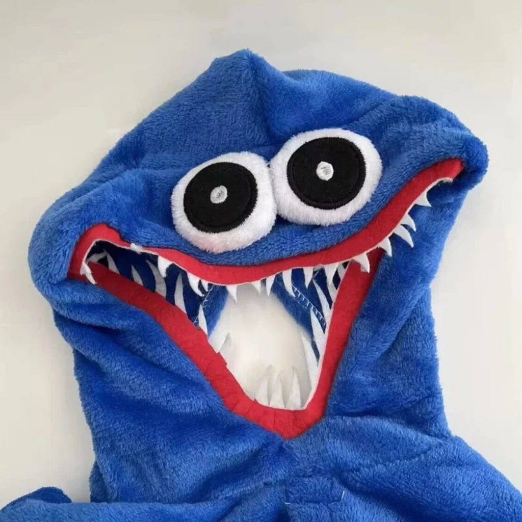 Cozy Monster Jumpsuit for Kids – Plush Halloween Costume with Hood