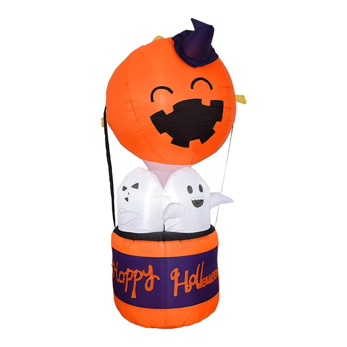 Giant Pumpkin Air Balloon Halloween Inflatable with Ghosts & Lights