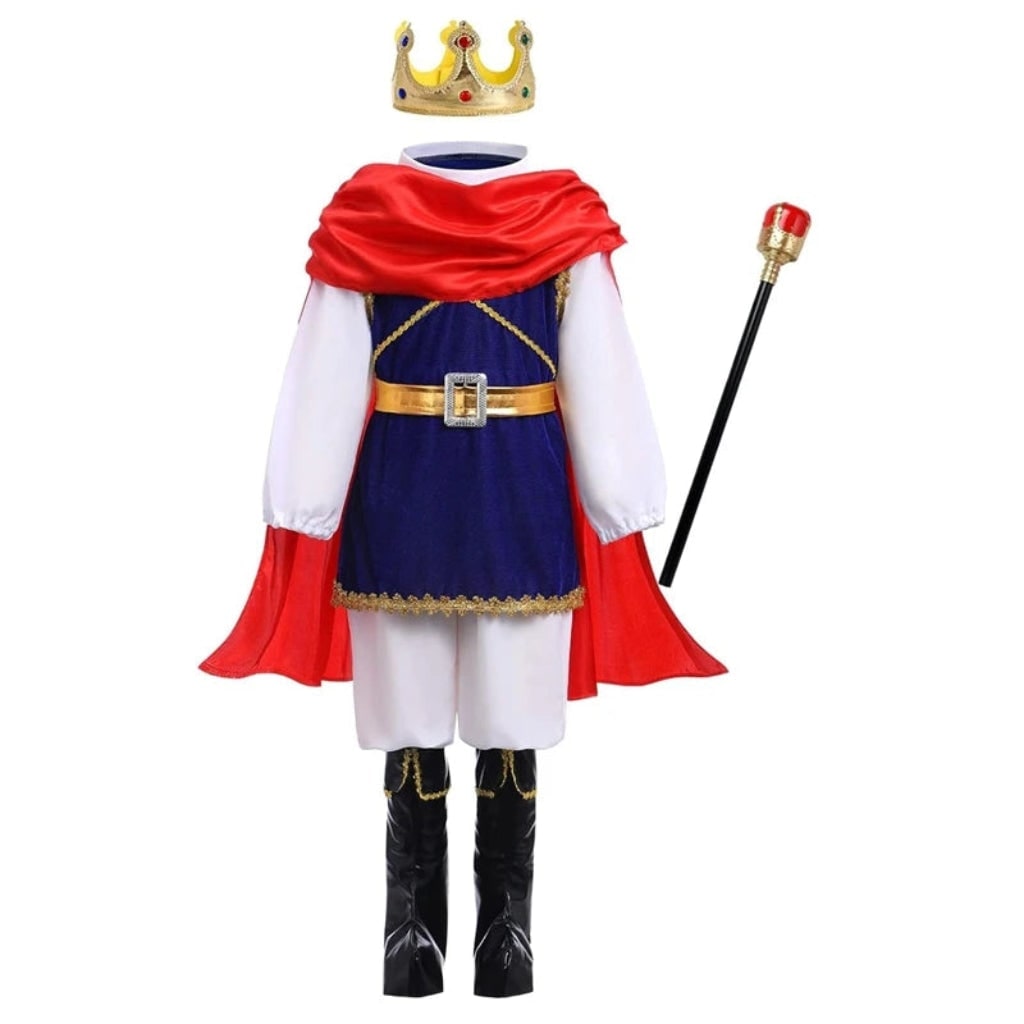 Majestic Prince Dress-Up Ensemble for Kids with Crown and Cape