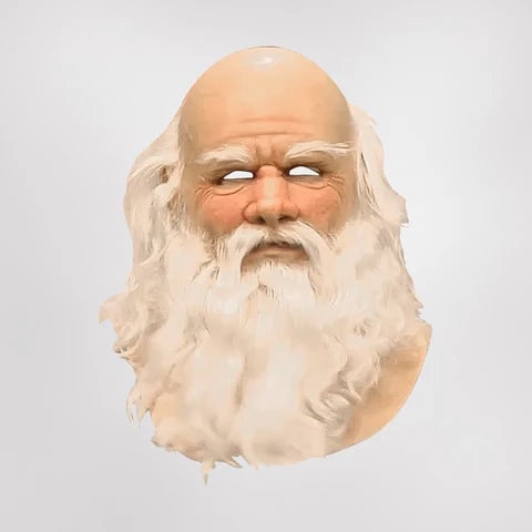Festive Santa Claus Mask with Authentic Beard for Holiday Fun
