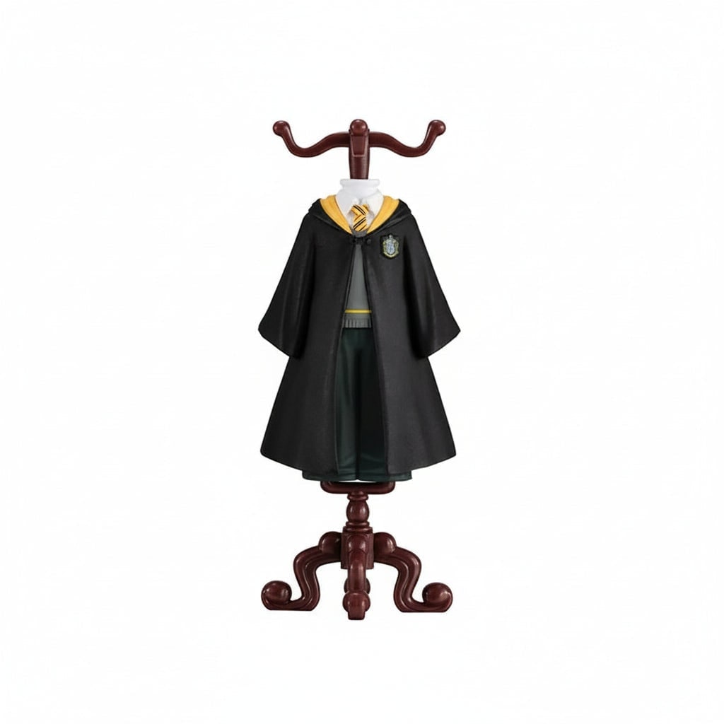 Enchanted Wizard Figurine with School Robe & Display Stand