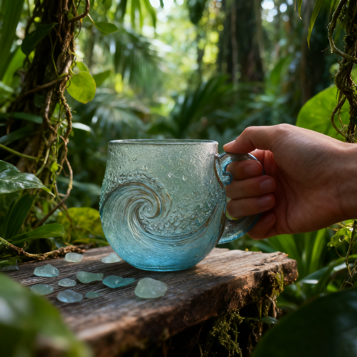 AquaDream – Artisan Glass Coffee Mug
