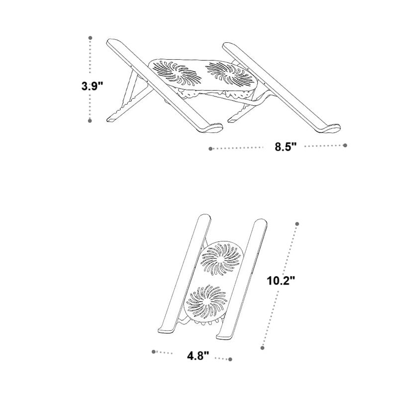 Adjustable Height Laptop Stand with 360° Rotating Cooling Fans