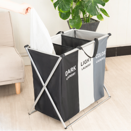 Tri-Section Laundry Organizer with Space-Saving Design
