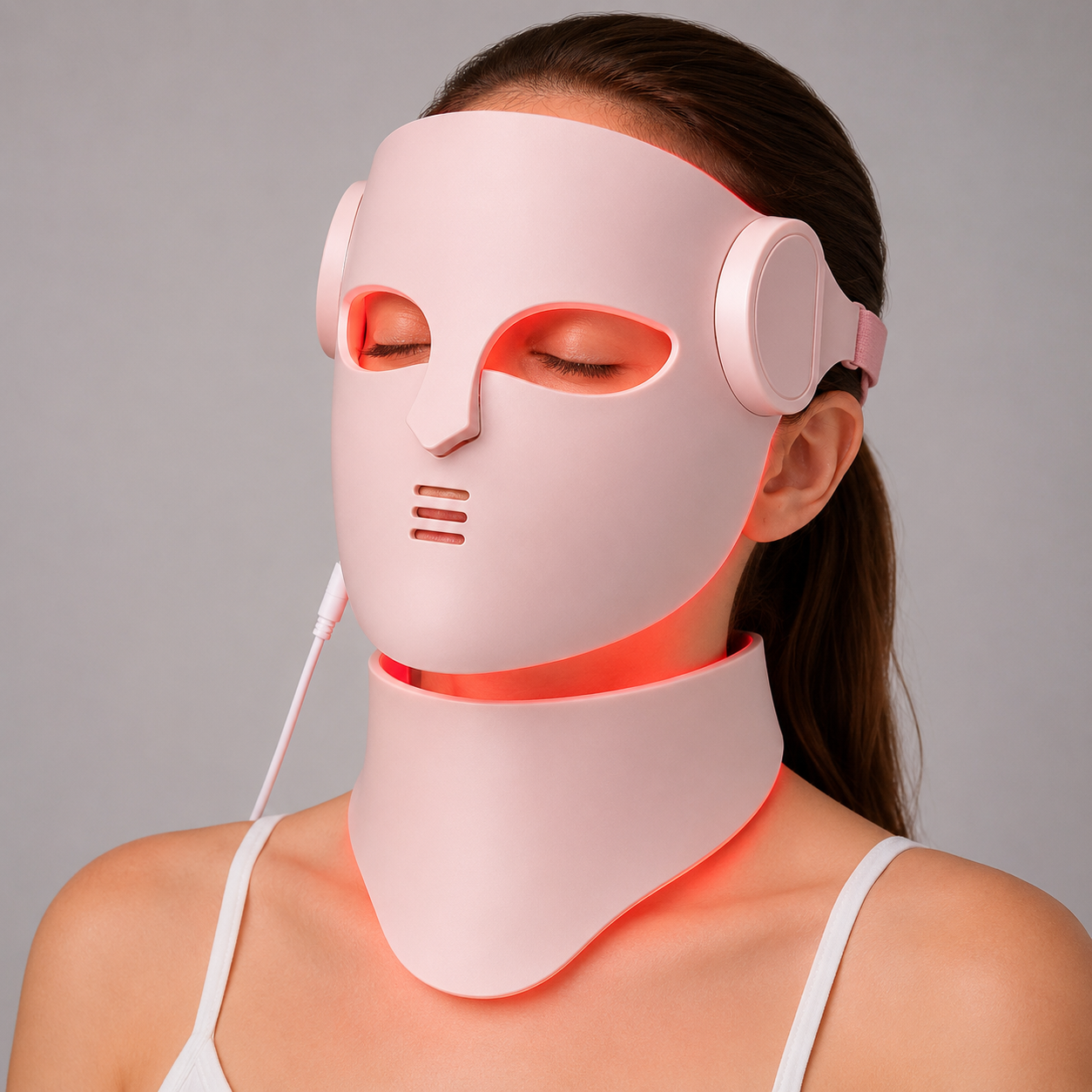 Neck Light Therapy LED Mask – Red Light Treatment for Acne, Wrinkles, and Skin Brightening