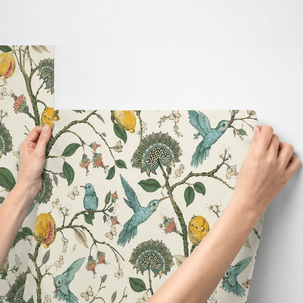 Charming Citrus & Bird Self-Adhesive Wall Décor