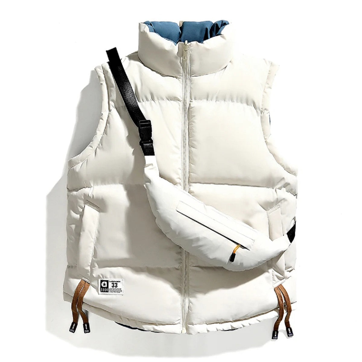 Sleeveless Winter Jacket for Men – Warm Double-Sided Vest with Backpack