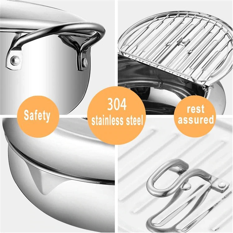 Deep Frying Pot in Stainless Steel Material