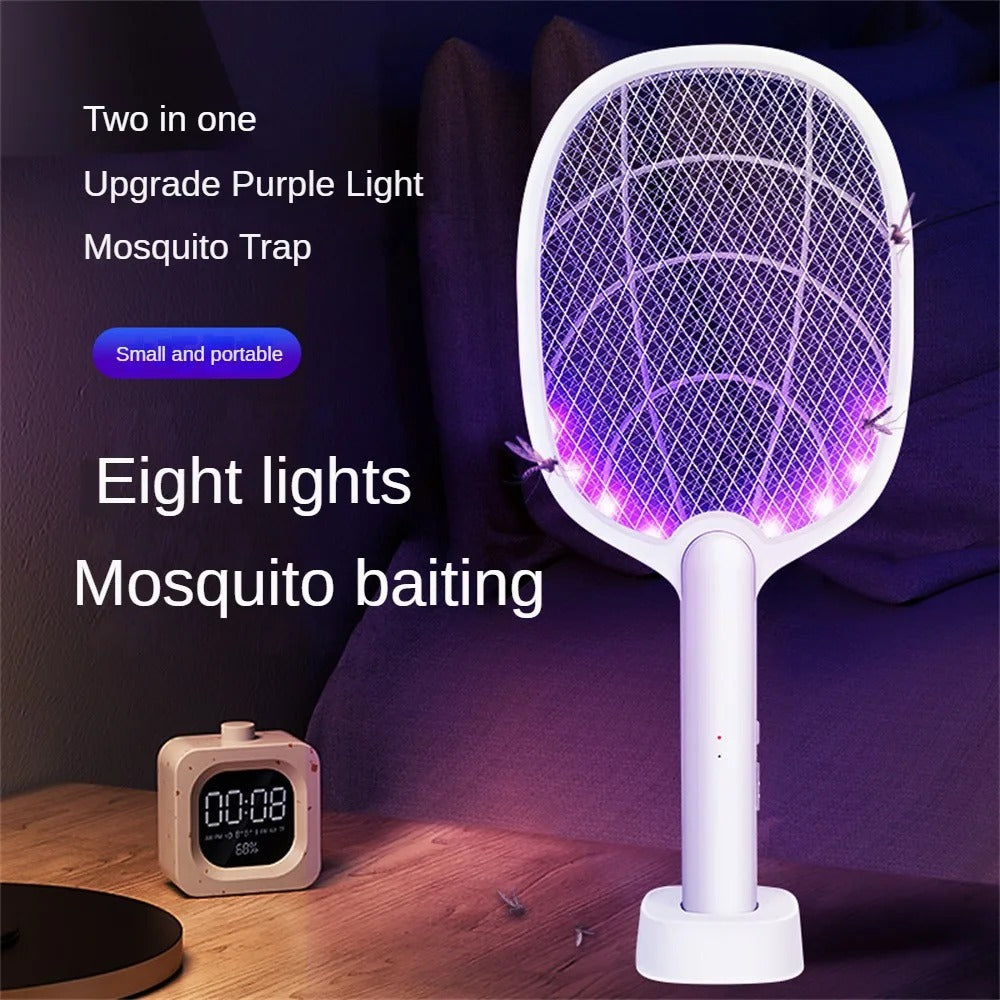 Rechargeable 2-in-1 Electric Insect Zapper and Fly Swatter – 2500V, Chemical-Free