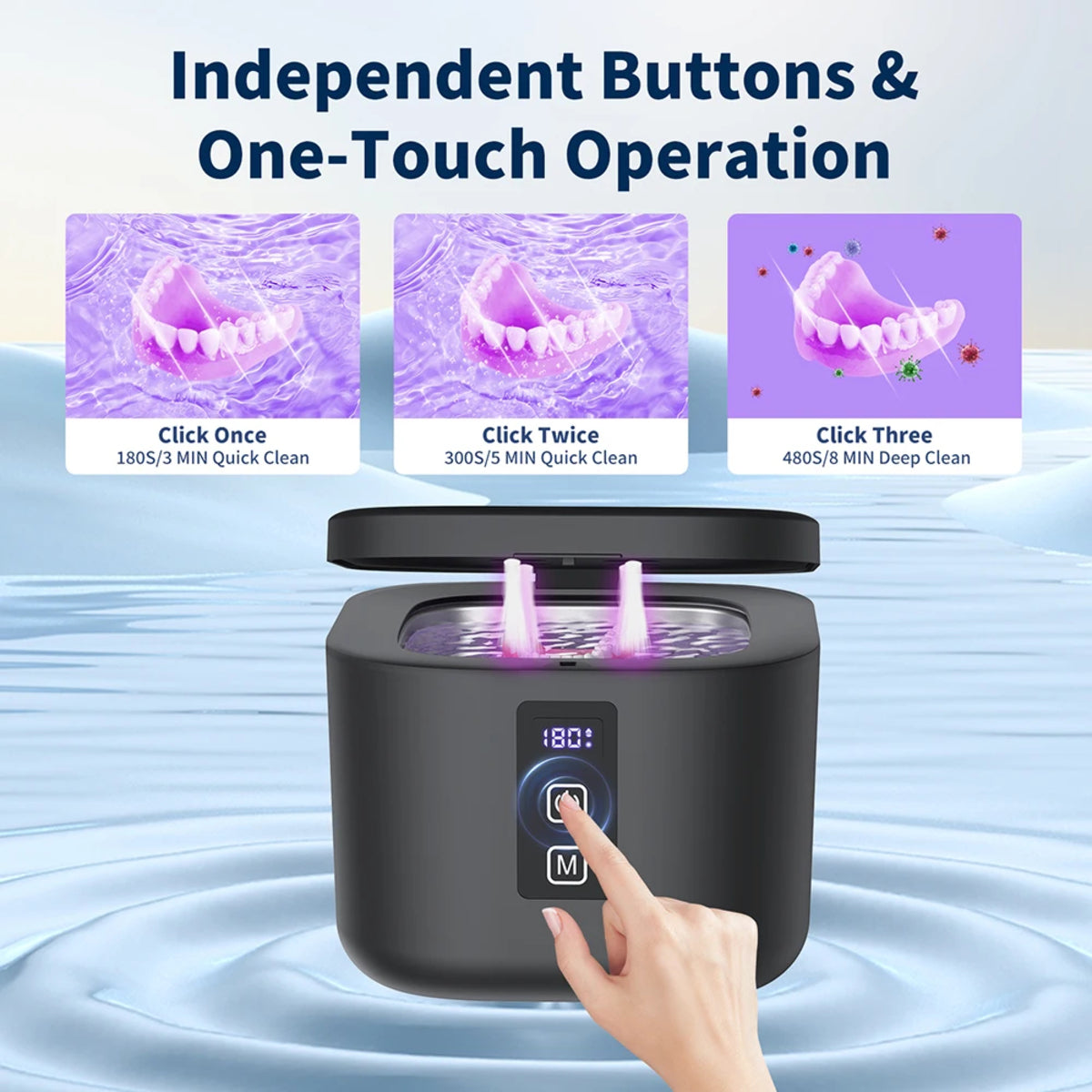 SparklePro Ultrasonic Cleaner with UV Light for Jewelry & Glasses