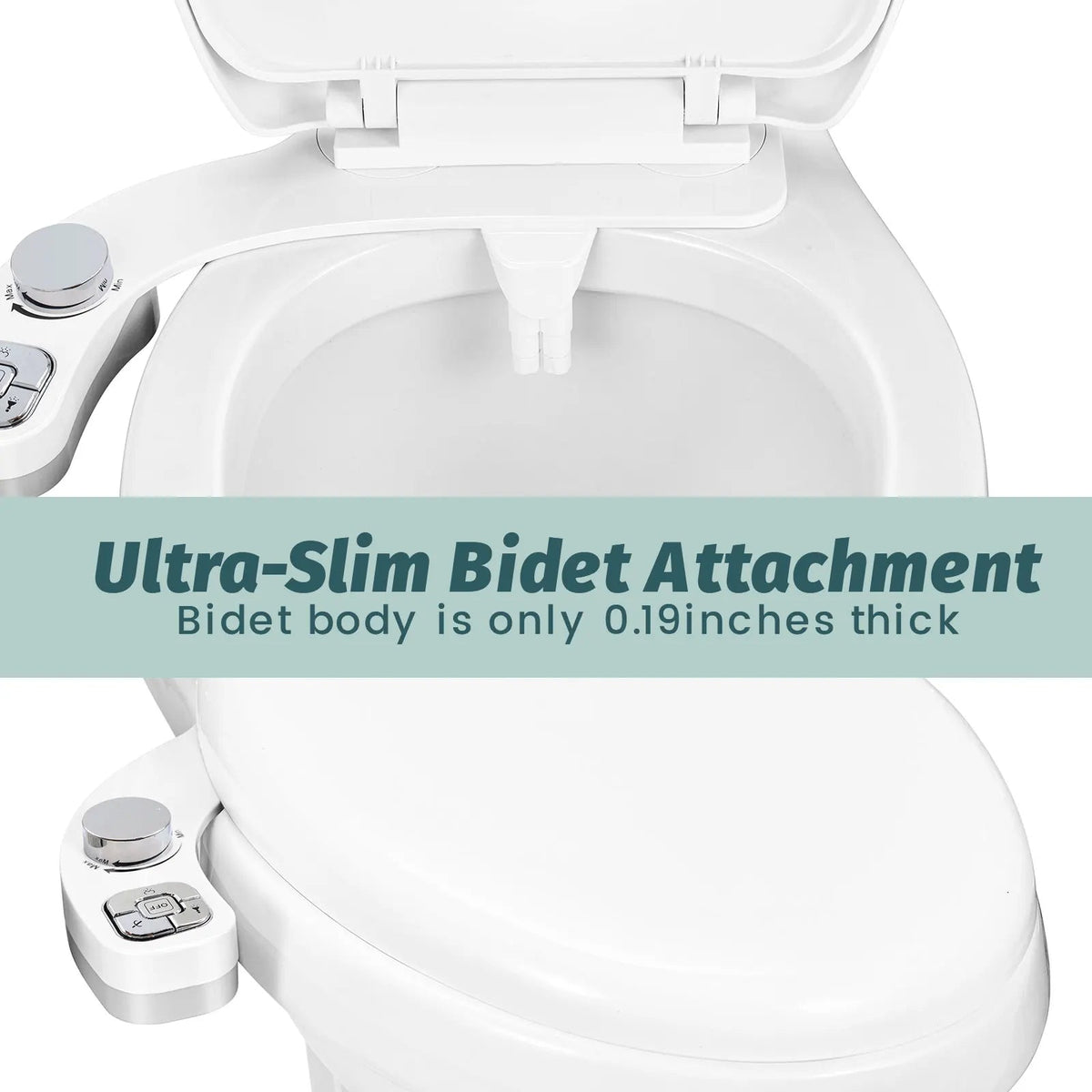 Self-Cleaning Dual Nozzle Bidet Attachment for Toilets - Non-Electric