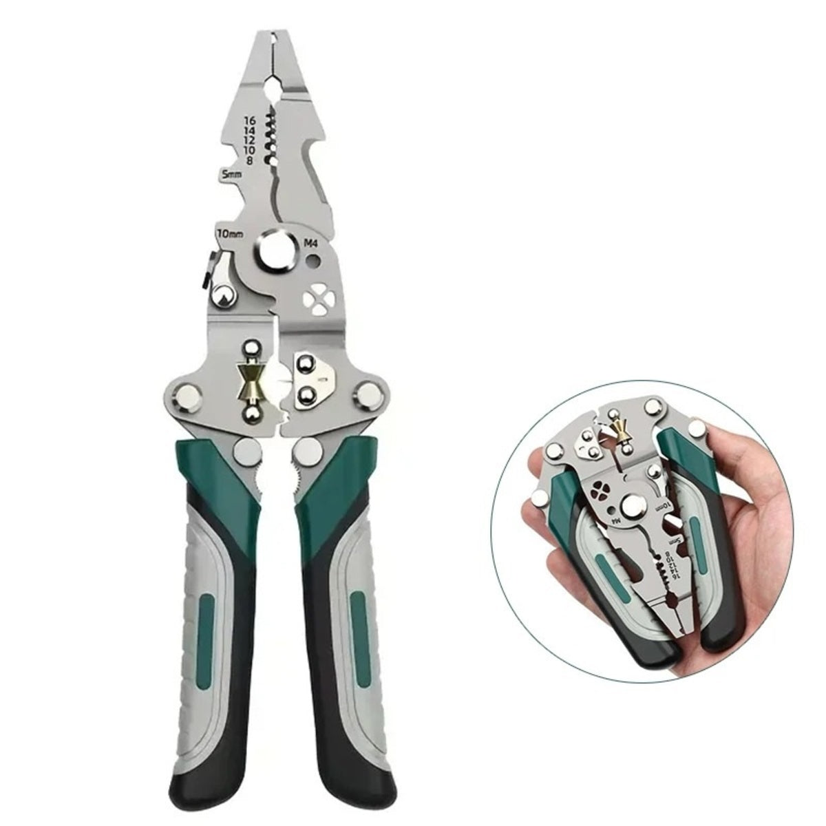 Multi-Purpose Electrician Tool - Wire Stripping, Crimping, and Cutting Pliers
