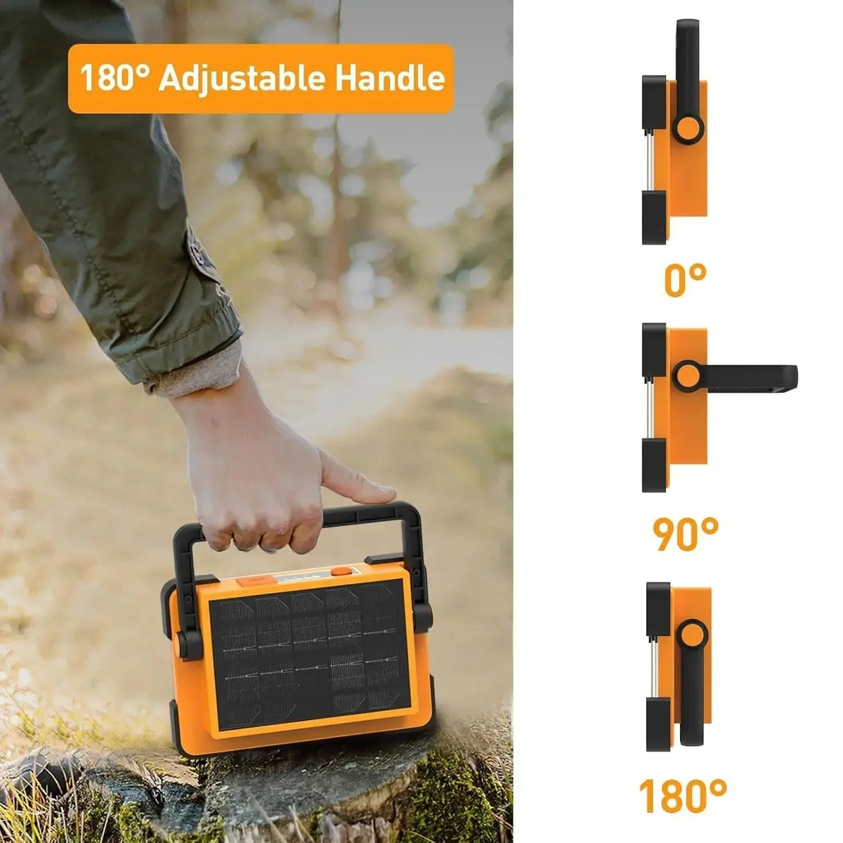 Rechargeable Outdoor LED Spotlight - Solar-Powered Flood Light for Yard and Construction