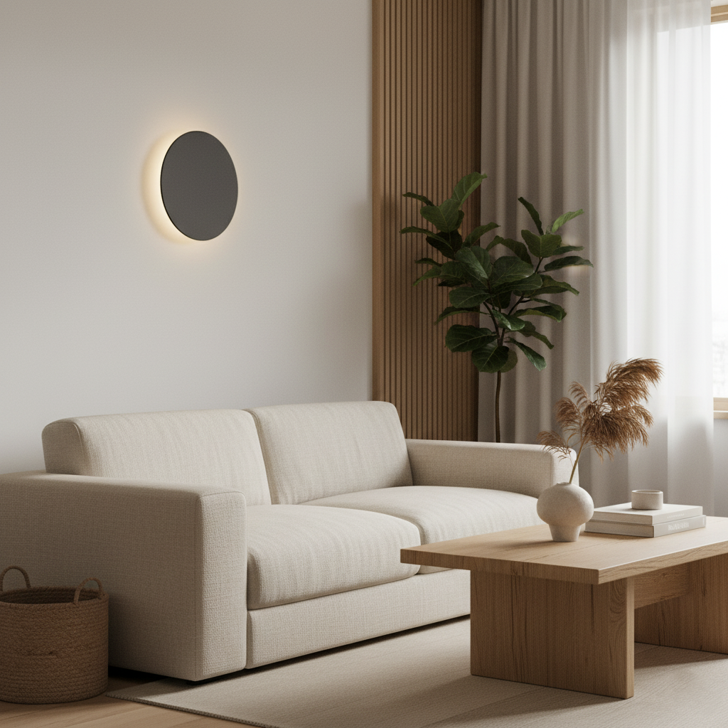 Flush Mount Round LED Wall Light in Modern Style