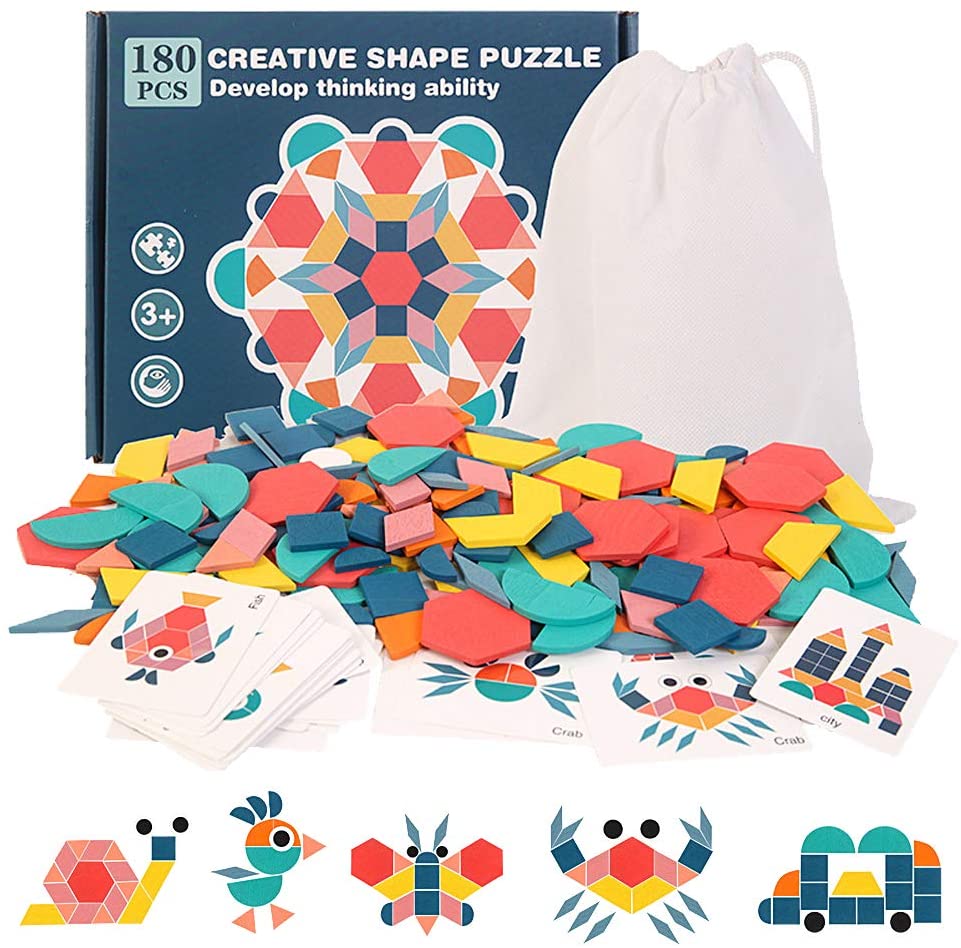 180-Piece Interactive Shape Learning Puzzle for Toddlers