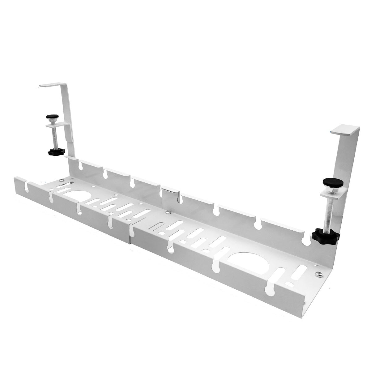 Under Desk Metal Cable Organizer Tray with Clamp