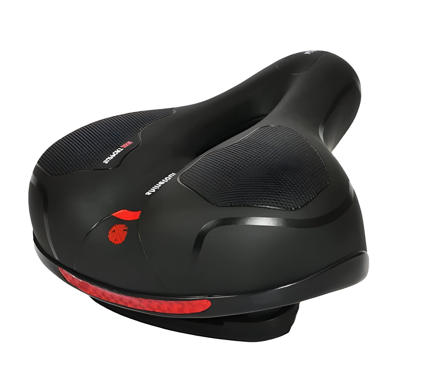 Breathable Bike Seat with Shock Absorption and Pressure Relief for City and MTB Riding, Reflective Strips Included