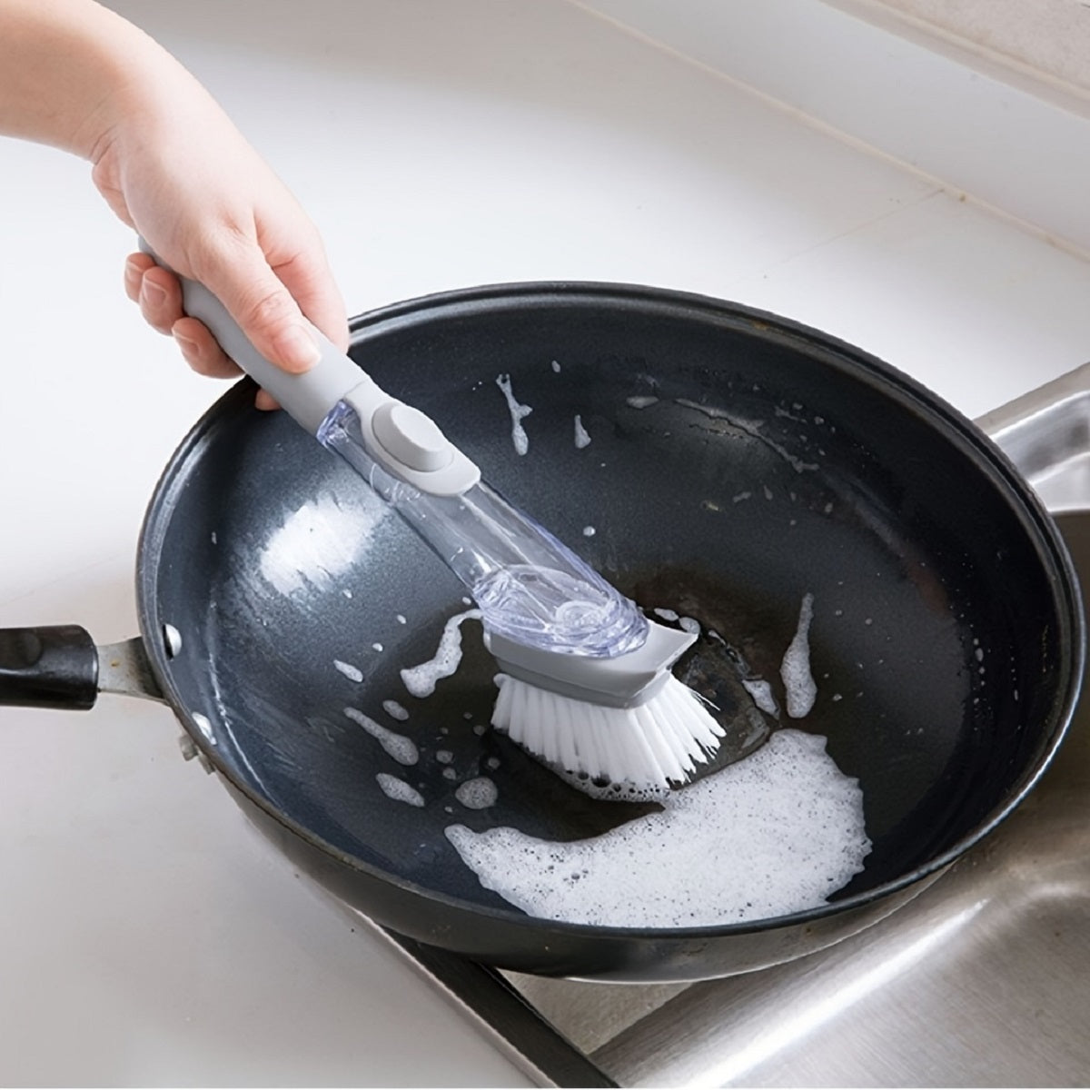 Soap Dispensing Dish Brushes for Easy Cleaning