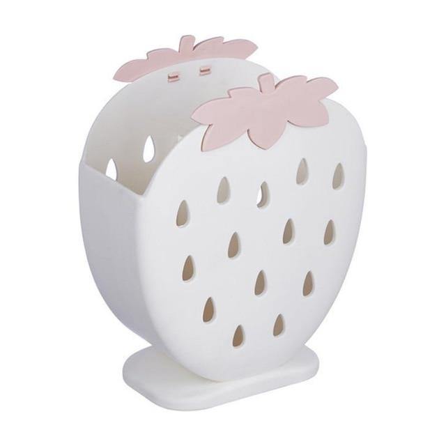 Set of 2 Playful Strawberry-Inspired Utensil Holders