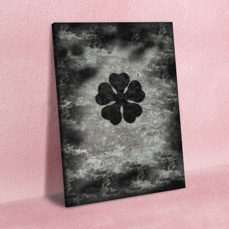 Canvas Wall Art featuring Black Five Clover Design