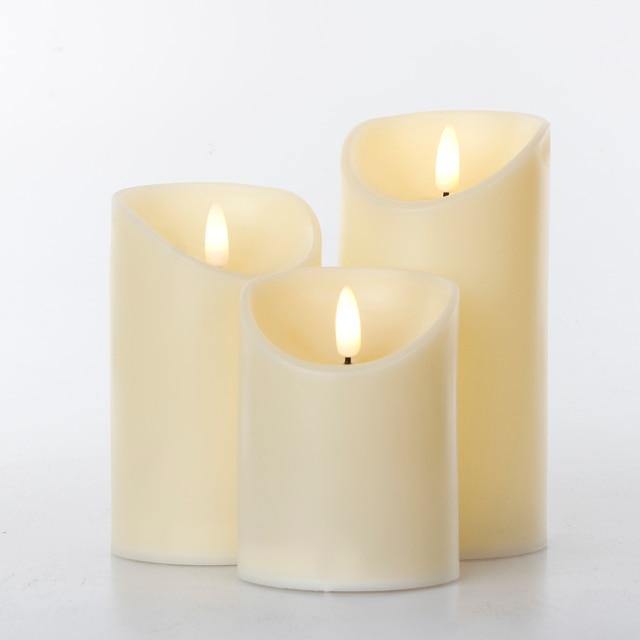 Set of 3 Remote-Controlled LED Candles for Safe Ambience
