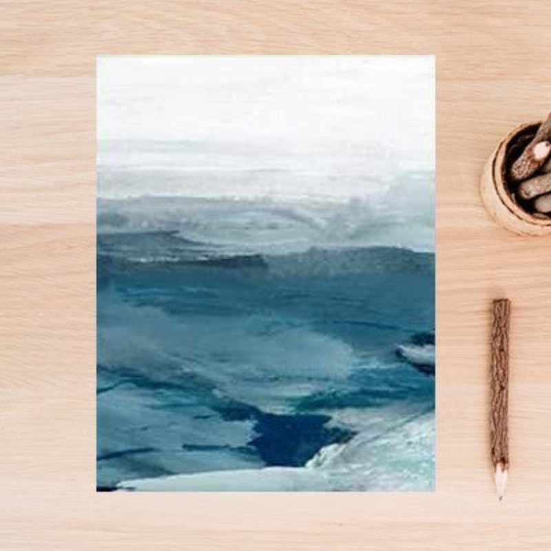 Serene Blue Mountain Abstract Canvas Art for Modern Spaces