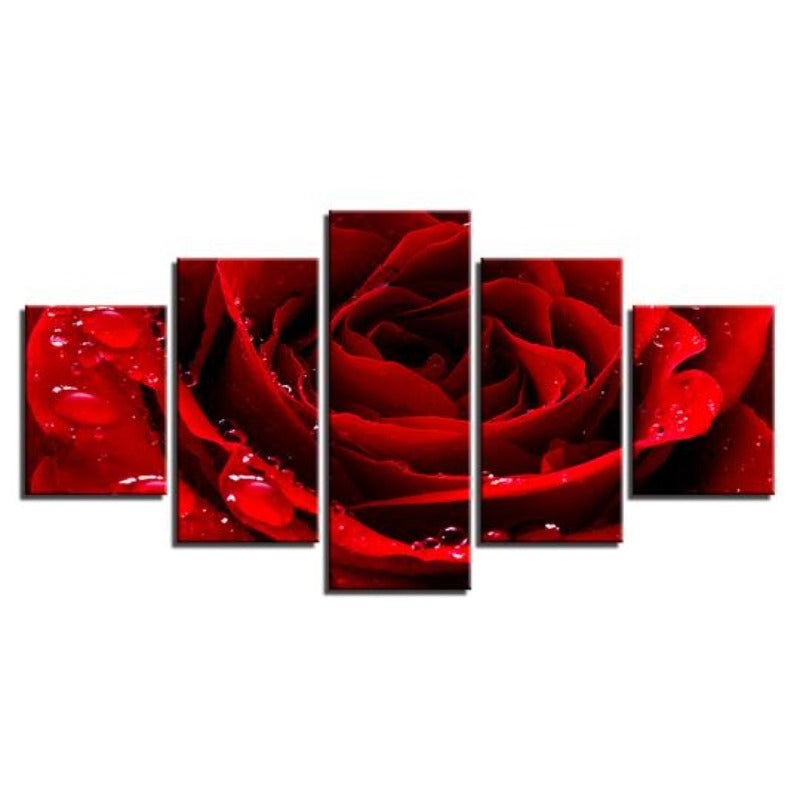 Canvas Wall Art Featuring Stunning Red Rose