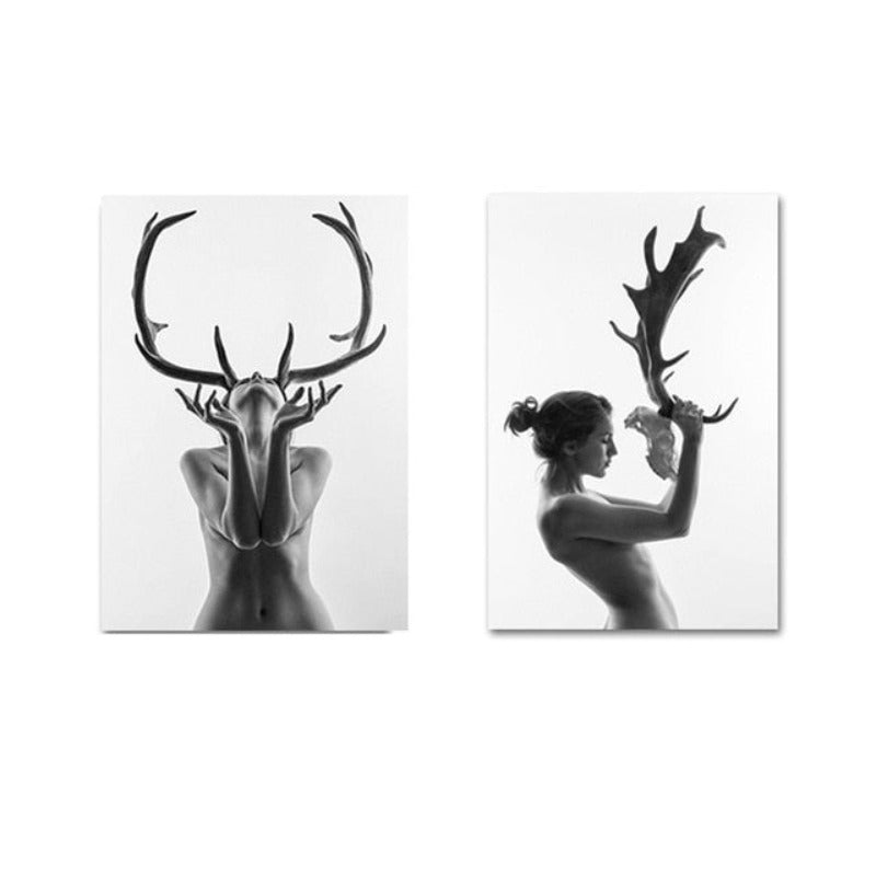 Canvas Wall Art Paintings featuring Antlers for Women