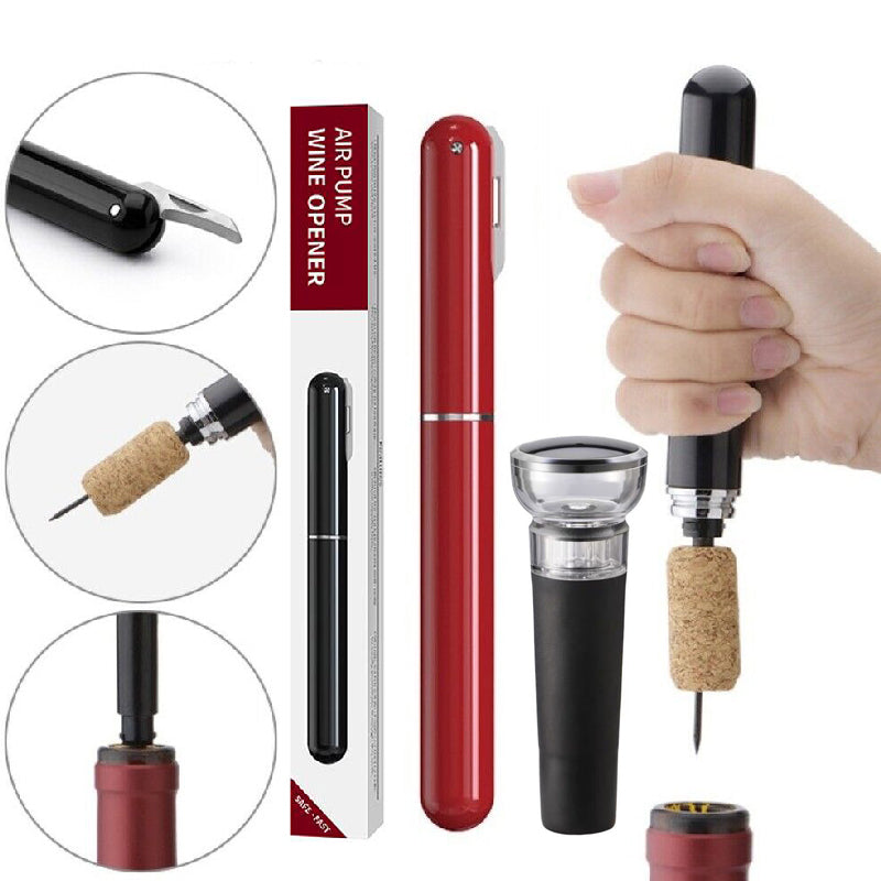 Dual-Function Air Pump Wine Opener with Foil Cutter
