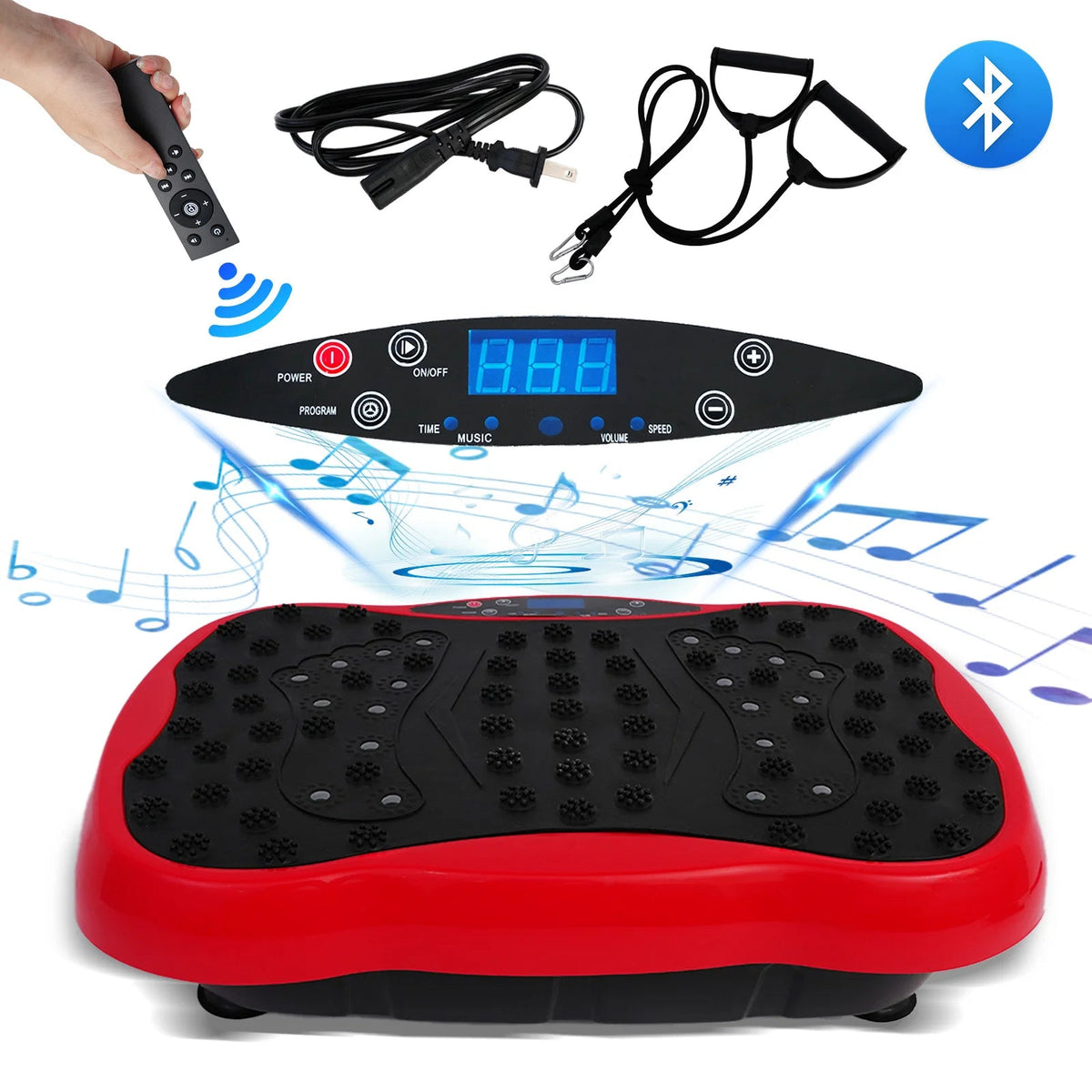 Dual Motor Full Body Vibration Exercise Machine with 120 Speeds and Bands
