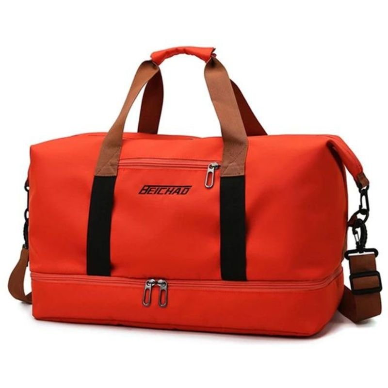 Water-Resistant Oxford Fabric Travel Bag 35L with Shoe Compartment and Shoulder Strap